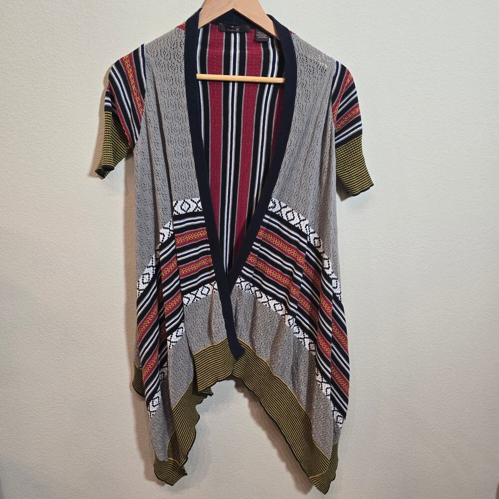 Heather B 100% cotton 90s style short sleeve cardigan size petite med